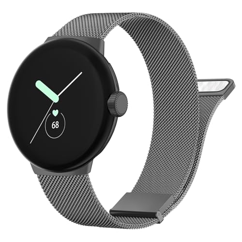 Oumida Metallbänder, kompatibel mit Google Pixel Watch Band 2022, Edelstahl-Metallarmband, verstellbares Armband, Ersatzarmband für Google Pixel Watch Armbänder (Space Gray) von Oumida