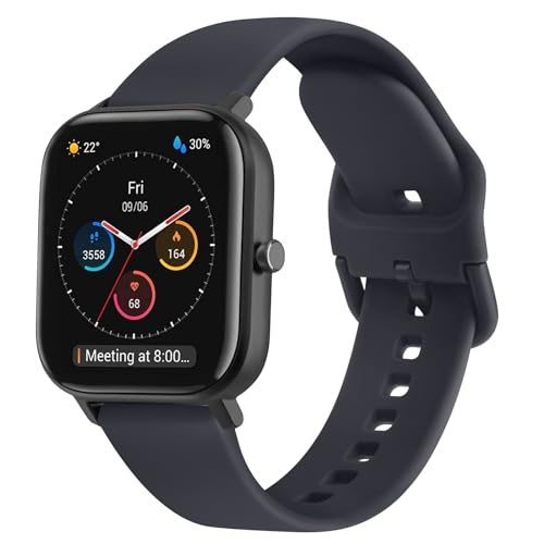 Oumida für Amazfit GTS/Amazfit GTS 2/Amazfit GTS 2 Mini Armband, Weiches Silikon Ersatzarmband für Amazfit Bip/Bip U/Bip Lite/Bip S/Bip 3/GTS 2e/GTS 3/GTS 4/GTS 4 Mini/GTR 42mm (Mitternachtsblau) von Oumida
