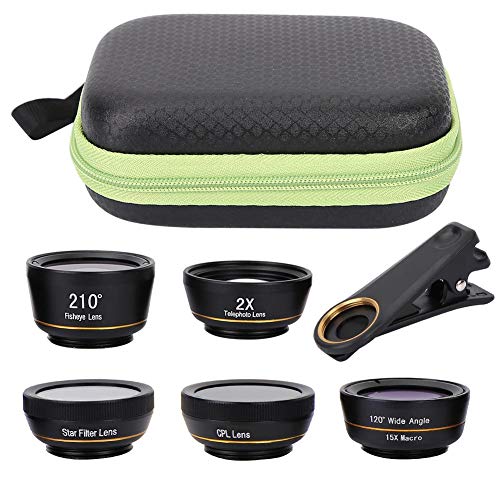 APEXEL Vorsatzlinse, Fisheye Weitwinkelmakro CPL Starlight 6 in 1 Set Telefonlinse, Fisheye/Weitwinkel/Makro/Zoom/Polarisations/Sternenlichtlinse mit Mobilem Linsenclip-Adapter APEXEL Vorsatzlinse, Fisheye Weitwinkelmakro CPL Starlight 6 in 1 Set Telefonlinse, Fisheye/Weitwinkel/Makro/Zoom/Polarisations/Sternenlichtlinse mit Mobilem Linsenclip-Adapter von Oumij