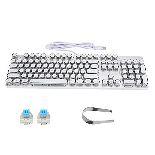 Oumij1 PC-Spiel Mechanische Tastatur 900-5 Weiße mechanische Tastatur mit Retro-Runder Kappe Computerteile von Oumij1