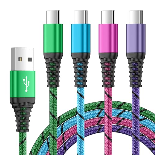 USB Typ C Kabel Schnellladekabel, 4Stück 0.9M USB C Ladekabel Nylon Datenkabel HandY Charge für Samsung Galaxy S24/S23/S22/A55/A15/A25/A35/S9/S10/S21/A33/A53/A20/A52,Huawei P30,iPhone 16/15,Pixel 8/7 von Ouorkee