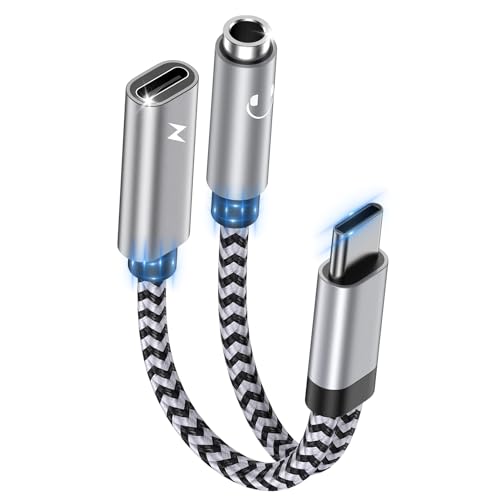 2 in 1 Adapter USB C auf Klinke und Laden, Type C auf 3.5mm Klinke Adapter AUX-Audiokabel mit HiFi DAC Chip für iPhone 16/15 Max/15 Pro,Samsung S25/S24/S23/S22/S21+ Ultra/Note 20/A53,Pixel 8/7/6 2 in 1 Adapter USB C auf Klinke und Laden, Type C auf 3.5mm Klinke Adapter AUX-Audiokabel mit HiFi DAC Chip für iPhone 16/15 Max/15 Pro,Samsung S25/S24/S23/S22/S21+ Ultra/Note 20/A53,Pixel 8/7/6 von Ouorkee