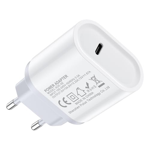20W USB C Adapter, PD3.0 Schnellladegerät Typ C Netzteil Stecker iPhone Ladestecker für iPhone 16/15 pro/14/13/12 Samsung S25 Ultra/S24+/S23/S22/S21/A53/A54/A55/Z Fold 6/Z Flip6,Pixel 9/8a von Ouorkee