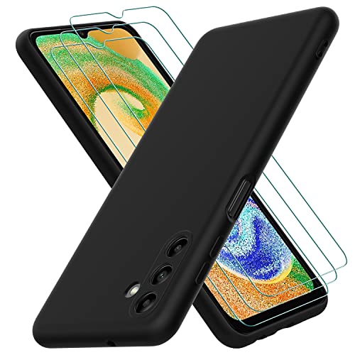 Hülle kompatibel mit Samsung Galaxy A13 5G / A04S, mit 3 Stück Panzerglas Schutzfolie, Handyhülle für Samsung Galaxy A04S Silikon gummiert, Handy Case in Schwarz Hülle kompatibel mit Samsung Galaxy A13 5G / A04S, mit 3 Stück Panzerglas Schutzfolie, Handyhülle für Samsung Galaxy A04S Silikon gummiert, Handy Case in Schwarz von Oureidoo