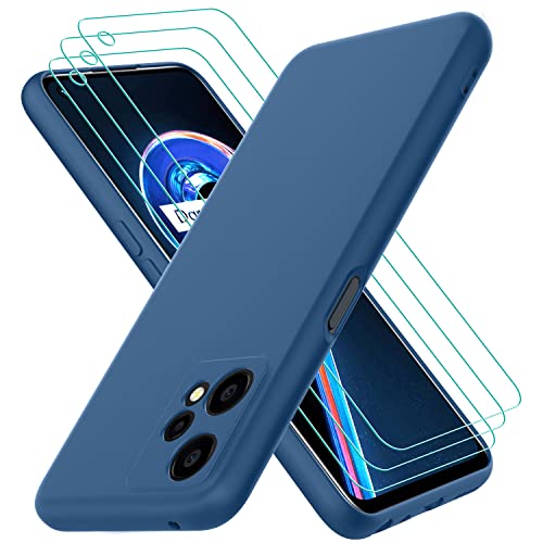 Oureidoo Hülle für Realme 9 5G / Realme 9 Pro 5G, mit 3 Stück Schutzfolie, Dünne Weiche TPU Silikon Stoßfest Schutzhülle Handyhülle Kratzfest Case in Blau von Oureidoo