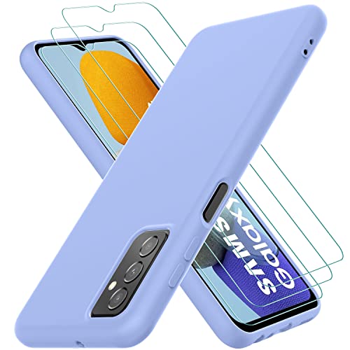 Oureidoo Hülle für Samsung Galaxy M23 5G, mit 3 Stück Schutzfolie, Dünne Weiche TPU Silikon Stoßfest Schutzhülle Handyhülle Kratzfest Handy Case in Violett von Oureidoo