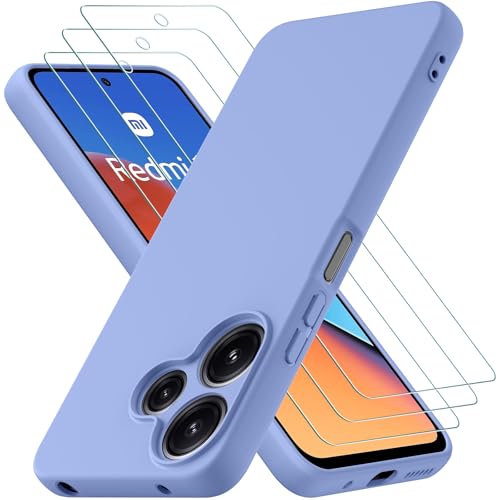 Oureidoo Hülle kompatibel mit Xiaomi Redmi 13 mit 3 Stück Panzerglas Schutzfolie, Handyhülle für Xiaomi Redmi 13 Silikon gummiert, Handy Case in Violett Oureidoo Hülle kompatibel mit Xiaomi Redmi 13 mit 3 Stück Panzerglas Schutzfolie, Handyhülle für Xiaomi Redmi 13 Silikon gummiert, Handy Case in Violett von Oureidoo
