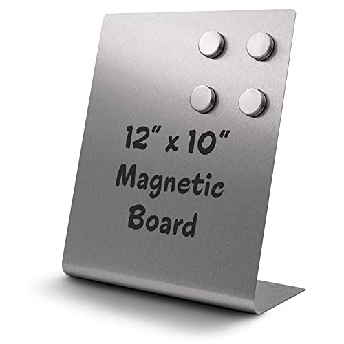 Große magnetische Pinnwand für Tischplatten – trocken abwischbare Memoboard mit Ständer – Metallstaffelei für Magnetdisplay – 30,5 x 25,4 cm + 4 Magnete von OutFormal