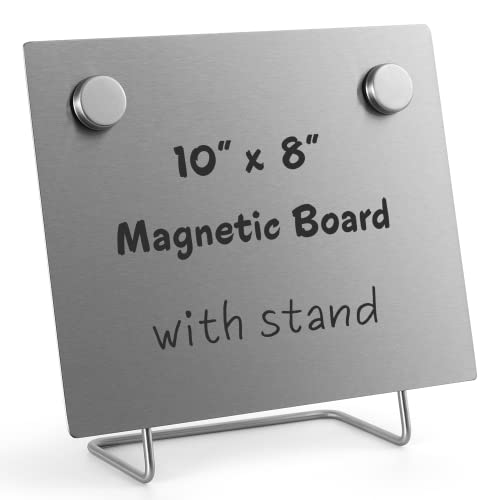 Magnetische Pinnwand mit Ständer - Kleine trocken abwischbare Memo Board - Tischplatte Metall Staffelei für Magnet Display - 10x8 Zoll + 2 Magnete Magnetische Pinnwand mit Ständer - Kleine trocken abwischbare Memo Board - Tischplatte Metall Staffelei für Magnet Display - 10x8 Zoll + 2 Magnete von OutFormal