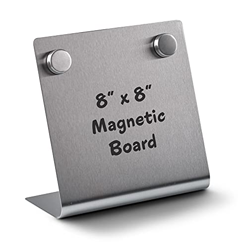 Magnetische Pinnwand mit Ständer – kleine trocken abwischbare Memoboard – Tischstaffelei aus Metall für Magnetdisplay – Mini-Heimdekoration – 20,3 x 20,3 cm + 2 Magnete von OutFormal