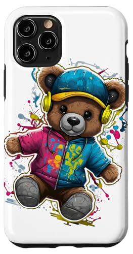 Hülle für iPhone 11 Pro Teddybär mit Farbtupfer von Outcast Ape