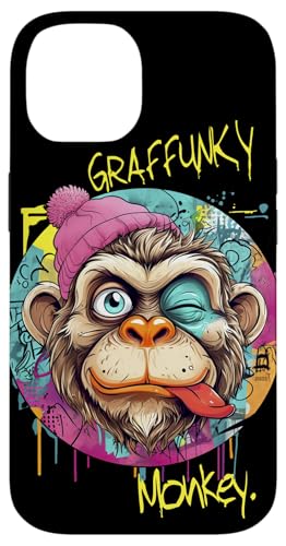Hülle für iPhone 14 Graffunky Monkey Lustiges, kühnes Graffiti im urbanen Streetstyle von Outcast Ape
