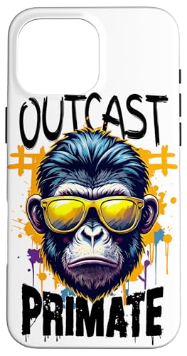 Hülle für iPhone 16 Pro Max Gorilla Outcast Primate, mutiger Graffiti-Stil von Outcast Ape