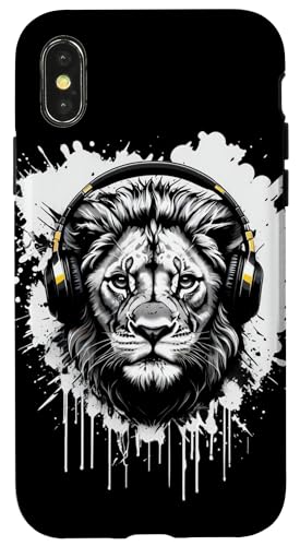 Löwe mit Kopfhörern Graffiti Splash Cool Urban Music Hülle für iPhone X/XS von Outcast Ape