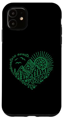Abenteuer erwartet Outdoor Natur Wanderung Berg Reise Herz Hülle für iPhone 11 Abenteuer erwartet Outdoor Natur Wanderung Berg Reise Herz Hülle für iPhone 11 von Outdoor Nature Hike Mountain Travel Wildlife Heart