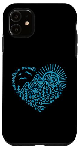 Abenteuer erwartet Outdoor Natur Wanderung Berg Reise Herz Hülle für iPhone 11 Abenteuer erwartet Outdoor Natur Wanderung Berg Reise Herz Hülle für iPhone 11 von Outdoor Nature Hike Mountain Travel Wildlife Heart