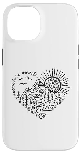 Abenteuer erwartet Outdoor Natur Wanderung Berg Reise Herz Hülle für iPhone 14 Abenteuer erwartet Outdoor Natur Wanderung Berg Reise Herz Hülle für iPhone 14 von Outdoor Nature Hike Mountain Travel Wildlife Heart