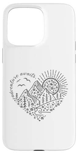 Abenteuer erwartet Outdoor Natur Wanderung Berg Reise Herz Hülle für iPhone 15 Pro Max Abenteuer erwartet Outdoor Natur Wanderung Berg Reise Herz Hülle für iPhone 15 Pro Max von Outdoor Nature Hike Mountain Travel Wildlife Heart