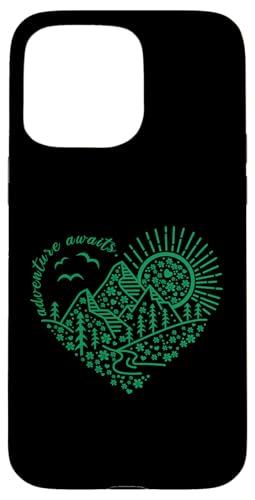 Abenteuer erwartet Outdoor Natur Wanderung Berg Reise Herz Hülle für iPhone 15 Pro Max Abenteuer erwartet Outdoor Natur Wanderung Berg Reise Herz Hülle für iPhone 15 Pro Max von Outdoor Nature Hike Mountain Travel Wildlife Heart