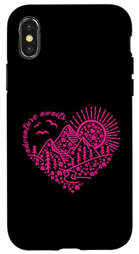 Abenteuer erwartet Outdoor Natur Wanderung Berg Reise Herz Hülle für iPhone X/XS Abenteuer erwartet Outdoor Natur Wanderung Berg Reise Herz Hülle für iPhone X/XS von Outdoor Nature Hike Mountain Travel Wildlife Heart