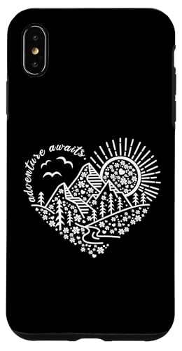 Abenteuer erwartet Outdoor Natur Wanderung Berg Reise Herz Hülle für iPhone XS Max von Outdoor Nature Hike Mountain Travel Wildlife Heart