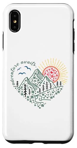 Abenteuer erwartet Outdoor Natur Wanderung Berg Reise Herz Hülle für iPhone XS Max von Outdoor Nature Hike Mountain Travel Wildlife Heart