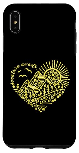 Abenteuer erwartet Outdoor Natur Wanderung Berg Reise Herz Hülle für iPhone XS Max von Outdoor Nature Hike Mountain Travel Wildlife Heart