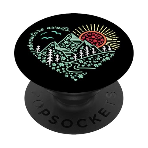 Abenteuer erwartet Outdoor Natur Wanderung Berg Reise Herz PopSockets Klebender PopGrip Abenteuer erwartet Outdoor Natur Wanderung Berg Reise Herz PopSockets Klebender PopGrip von Outdoor Nature Hike Mountain Travel Wildlife Heart