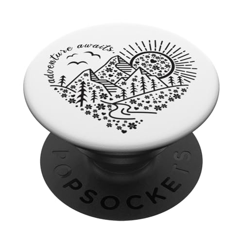 Abenteuer erwartet Outdoor Natur Wanderung Berg Reise Herz PopSockets Klebender PopGrip Abenteuer erwartet Outdoor Natur Wanderung Berg Reise Herz PopSockets Klebender PopGrip von Outdoor Nature Hike Mountain Travel Wildlife Heart
