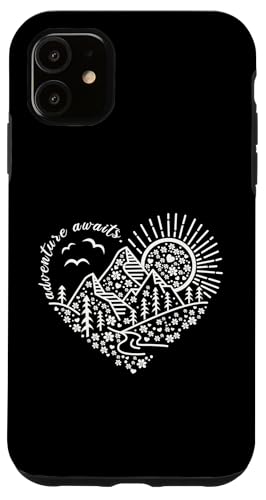 Outdoor-Naturabenteuerfreunde und so beginnt das Abenteuer Hülle für iPhone 11 von Outdoor Nature Hike Mountain Travel Wildlife Heart