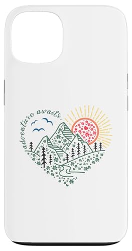 Outdoor-Naturabenteuerfreunde und so beginnt das Abenteuer Hülle für iPhone 13 von Outdoor Nature Hike Mountain Travel Wildlife Heart