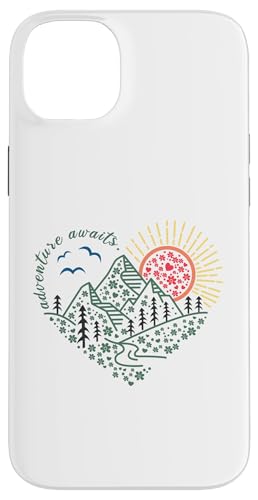 Outdoor-Naturabenteuerfreunde und so beginnt das Abenteuer Hülle für iPhone 14 Plus von Outdoor Nature Hike Mountain Travel Wildlife Heart
