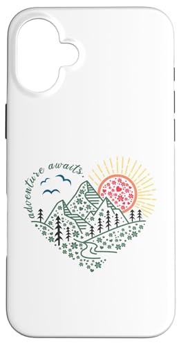 Outdoor-Naturabenteuerfreunde und so beginnt das Abenteuer Hülle für iPhone 16 Plus von Outdoor Nature Hike Mountain Travel Wildlife Heart