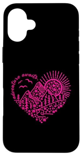 Outdoor-Naturabenteuerfreunde und so beginnt das Abenteuer Hülle für iPhone 16 Plus von Outdoor Nature Hike Mountain Travel Wildlife Heart