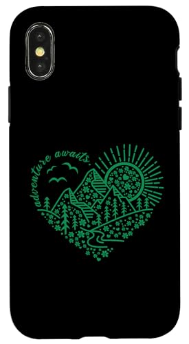 Outdoor-Naturabenteuerfreunde und so beginnt das Abenteuer Hülle für iPhone X/XS Outdoor-Naturabenteuerfreunde und so beginnt das Abenteuer Hülle für iPhone X/XS von Outdoor Nature Hike Mountain Travel Wildlife Heart