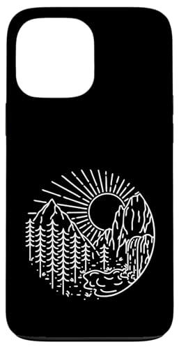 Retro Outdoor Natur Wildlife Berg Wald Sonne Abenteuer Hülle für iPhone 13 Pro Max von Outdoor Nature Wildlife Mountain Forest Adventure