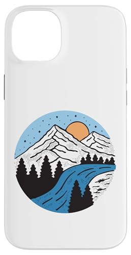 Retro Outdoor Natur Wildlife Berg Wald Sonne Abenteuer Hülle für iPhone 14 Plus von Outdoor Nature Wildlife Mountain Forest Adventure