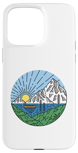 Retro Outdoor Natur Wildlife Berg Wald Sonne Abenteuer Hülle für iPhone 15 Pro Max von Outdoor Nature Wildlife Mountain Forest Adventure