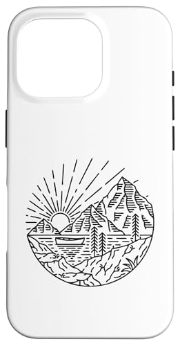 Retro Outdoor Natur Wildlife Berg Wald Sonne Abenteuer Hülle für iPhone 16 Pro von Outdoor Nature Wildlife Mountain Forest Adventure