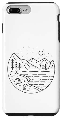 Retro Outdoor Natur Wildlife Berg Wald Sonne Abenteuer Hülle für iPhone 7 Plus/8 Plus von Outdoor Nature Wildlife Mountain Forest Adventure