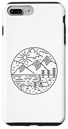 Retro Outdoor Natur Wildlife Berg Wald Sonne Abenteuer Hülle für iPhone 7 Plus/8 Plus von Outdoor Nature Wildlife Mountain Forest Adventure