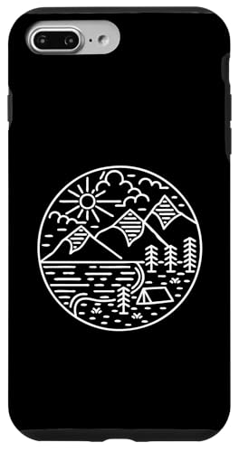 Retro Outdoor Natur Wildlife Berg Wald Sonne Abenteuer Hülle für iPhone 7 Plus/8 Plus von Outdoor Nature Wildlife Mountain Forest Adventure