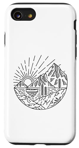 Retro Outdoor Natur Wildlife Berg Wald Sonne Abenteuer Hülle für iPhone SE (2020) / 7 / 8 von Outdoor Nature Wildlife Mountain Forest Adventure