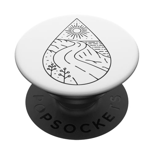 Retro Outdoor Natur Wildlife Berg Wald Sonne Abenteuer PopSockets Klebender PopGrip von Outdoor Nature Wildlife Mountain Forest Adventure