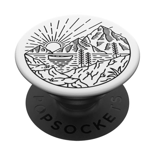 Retro Outdoor Natur Wildlife Berg Wald Sonne Abenteuer PopSockets Klebender PopGrip von Outdoor Nature Wildlife Mountain Forest Adventure