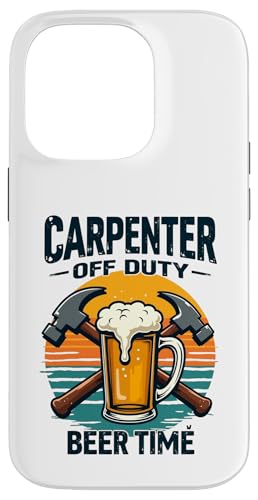 Carpenter Off Duty Beer Time Lustiges Trinkerlebnis im Retro-Look Hülle für iPhone 14 Pro von Outdoors Life Camping Fishing Hiking Gear