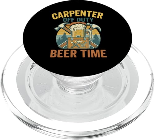 Carpenter Off Duty Beer Time im Retro-Stil PopSockets PopGrip für MagSafe Carpenter Off Duty Beer Time im Retro-Stil PopSockets PopGrip für MagSafe von Outdoors Life Camping Fishing Hiking Gear