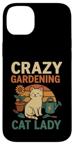 Crazy Gardening Katzen-Dame, Retro-Stil Hülle für iPhone 14 Plus von Outdoors Life Camping Fishing Hiking Gear
