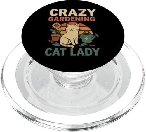 Crazy Gardening Katzen-Dame, Retro-Stil PopSockets PopGrip für MagSafe Crazy Gardening Katzen-Dame, Retro-Stil PopSockets PopGrip für MagSafe von Outdoors Life Camping Fishing Hiking Gear