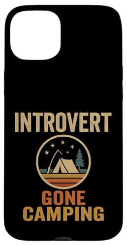 Introvert Gone Camping Clean im Retro-Stil Hülle für iPhone 15 Plus von Outdoors Life Camping Fishing Hiking Gear